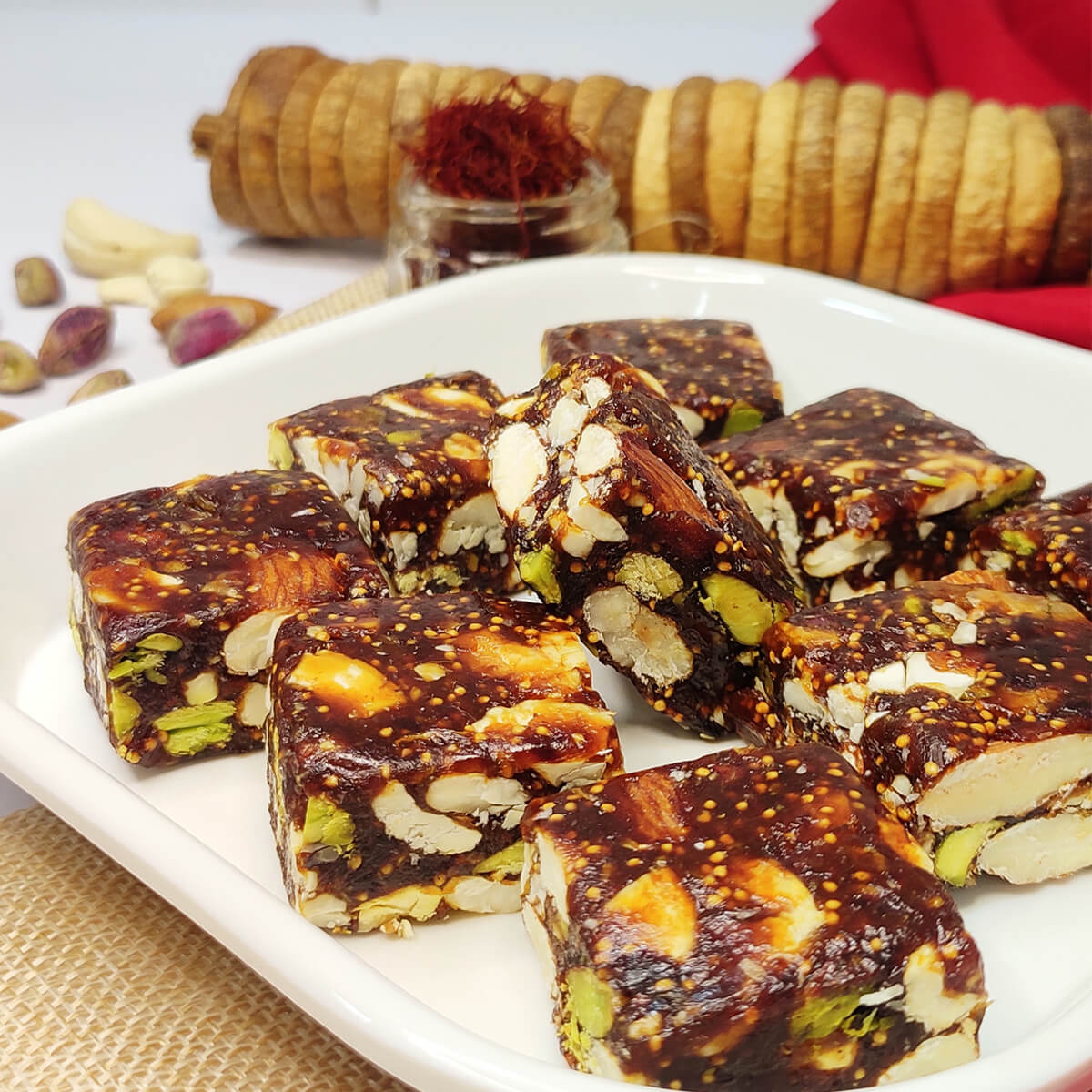 Anjeer & Nut Barfi - Naturally sweetened with figs and dry fruits